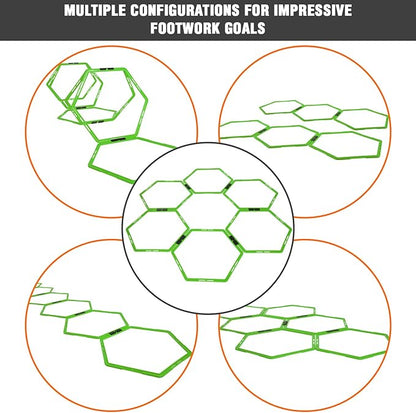Yes4All Hex Agility Rings/Speed Rings with Carrying Bag – Hexagon Rings, Agility Hurdles for