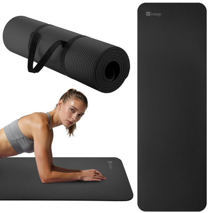 KEEP Extra Thick NBR Yoga Mat for Women & Men, 10mm Thick, 72”x24” Large Exercise Mat with Non-Slip