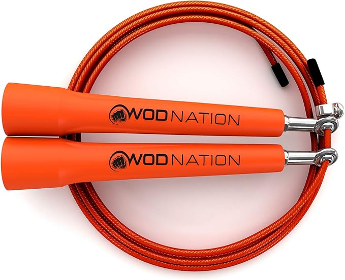 WOD Nation Adjustable Speed Jump Rope For Men, Women & Children - Blazing Fast Fitness Skipping