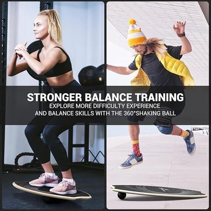 Sportneer Balance Board - 7 Modes Wobble Board with Adjustable Stoppers - Exercise Balancing