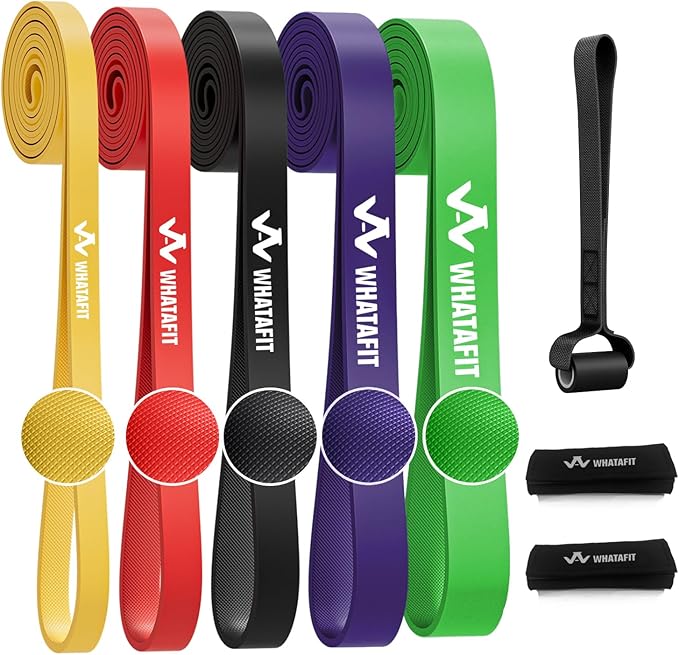 WHATAFIT Resistance Bands, Pull Up Assistance Bands, Exercise Bands, Workout Bands Set for Men and