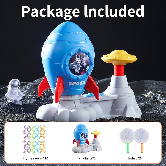 Outdoor Toys for Kids Ages 3-8: Flying Disc Launcher Toy Chasing Games - Summer Outside Yard