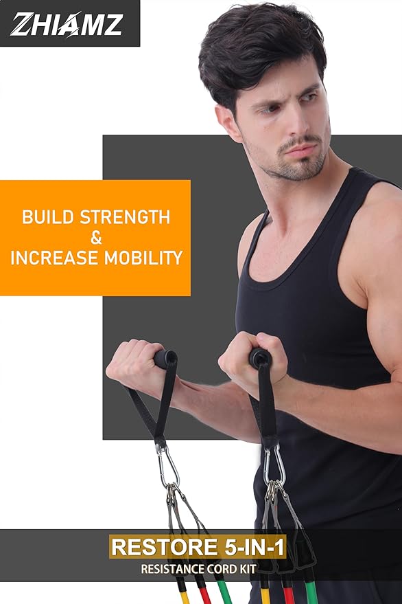 Resistance Bands with Handles, Single Resistance Bands, Exercise Bands with Handles, for Resistance