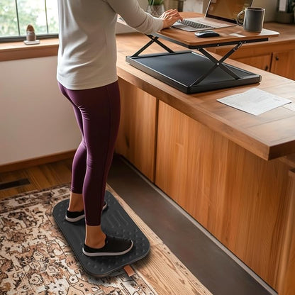 360-Degree Wobble Balance Board for Adults - 2-in-1 Dual-Sided Anti-Fatigue Mat & Stability Trainer
