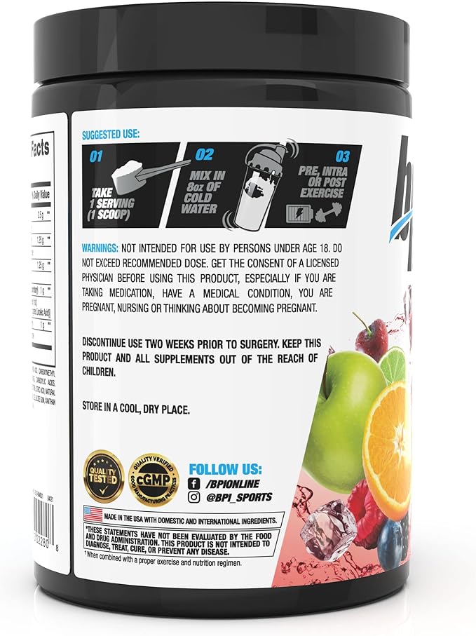 BPI Sports Best Aminos - BCAA Powder Post Workout & Glutamine Recovery Drink with Branched Chain