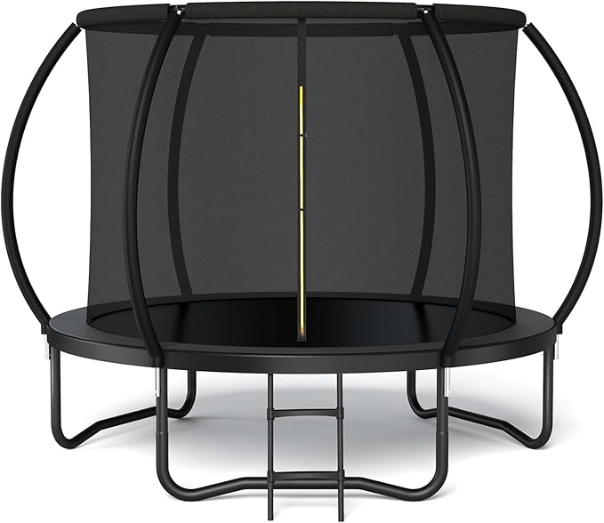 Trampoline 12FT 14FT 15FT 16FT for Kids/Adults - Outdoor Recreational with Enclosure Net Curved