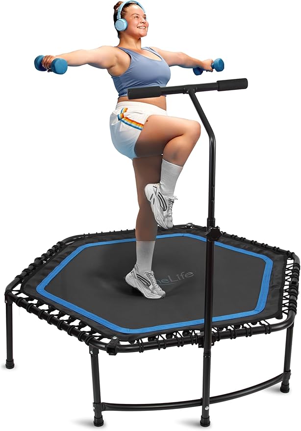 SereneLife 40"/50" Mini Trampoline for Adults - 450/550LBS Fitness Trampoline with Reinforced