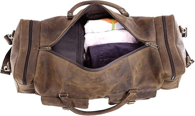 KomalC 28 inch Duffel Bag Travel Sports Overnight Weekend Leather Duffle Bag for Gym Sports Cabin