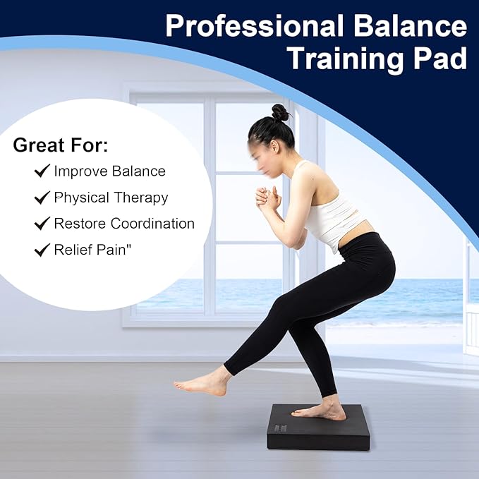 StrongTek Extra Wide Foam Balance Pad for Physical Therapy, 19" X 15.8" X 2.4", High-Density TPE