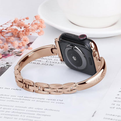 Silm Metal Band Compatible with Fitbit Versa 4/Fitbit Sense 2 Band Cute Women, Bling Jewelry Strap
