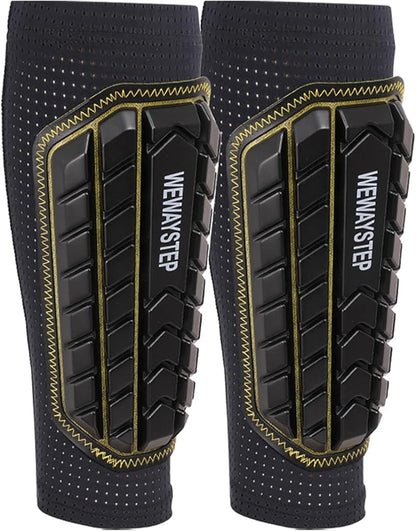Shin Guards Soccer Kids Youth, Adult Shin Guards with Honeycomb Padding，Breathable & Anti-Slip Calf
