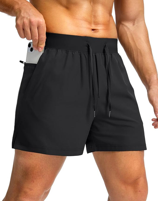 Men's Running Shorts with Zipper Pockets 9 Inch/ 7 Inch / 5 Inch Lightweight Quick Dry Gym Workout