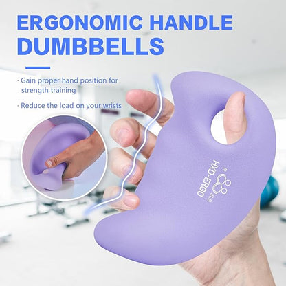 Ergonomic Dumbbells Weights Set-Hand Weights for Women at Home, Ear Dumbbells Weights for Pilates