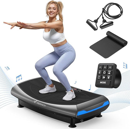 MERACH Vibration Plate Exercise Machine, 7-in-1 4D Vibration Plate with Glide, Swing & Massage