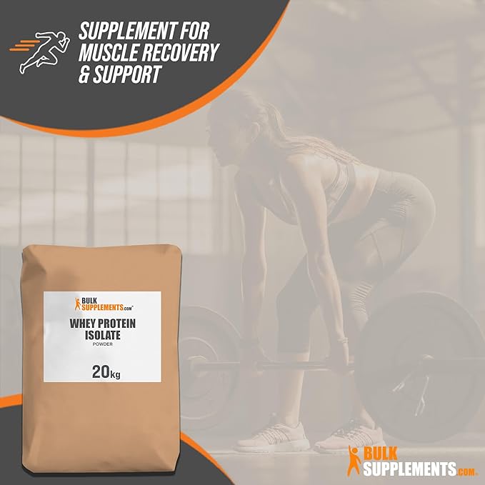 BulkSupplements.com Whey Protein Isolate Powder - Whey Protein Powder, Unsweeteneed, Unflavored &