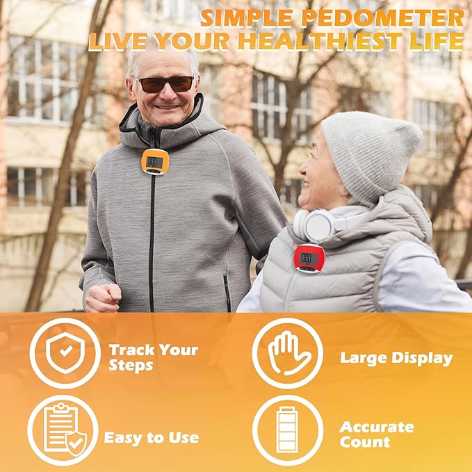 9 Pcs Simple Pedometers Bulk for Walking Steps and Miles Walking Step Counters with Calories Burned