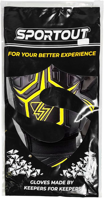 Sportout Goalie Gloves, Goalkeeper Gloves with Finger Protection, Breathable Soccer Goalie Gloves