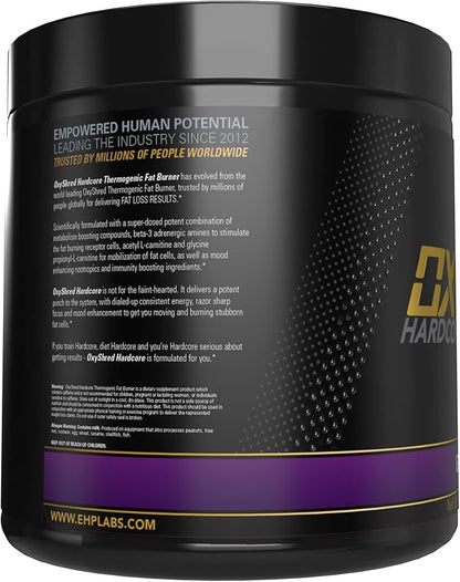 EHP Labs OxyShred Hardcore Super Dosed Pre Workout Powder - Preworkout Powder with L Glutamine &