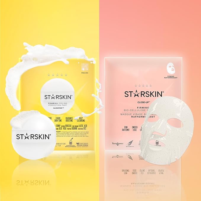 STARSKIN Close-Up 1x40g, Coconut Bio-Cellulose Firming Face Mask for all Skin Types, Face Lifting