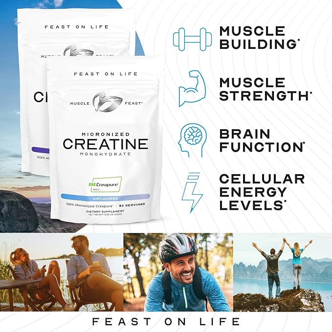 Muscle Feast Creapure - Micronized Creatine Monohydrate Powder | Premium Pre-Workout or