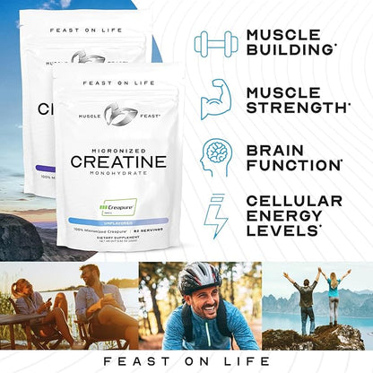 Muscle Feast Creapure - Micronized Creatine Monohydrate Powder | Premium Pre-Workout or