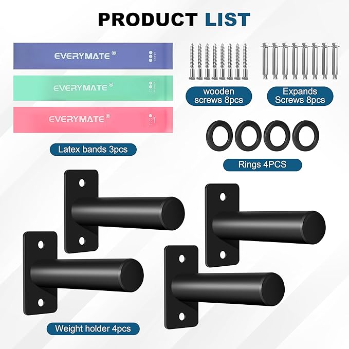 Weight Plate Holder, Wall Mounted Weight Storage Rack for Olympic Weight Plate,Home Gym