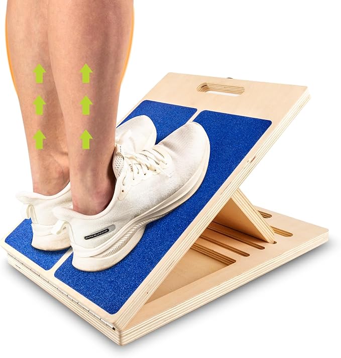 Slant Board for Calf Stretching, Adjustable Portable Wooden Incline Board for Calf Stretcher with