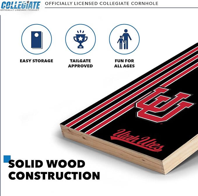 2' x 3' Solid Wood Cornhole Set with Direct Print HD Team Graphics – Great Gift for Any NCAA Fan!