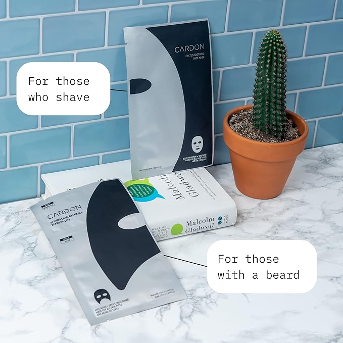 Cardon Face Mask for Bearded Men | Korean Sheet Mask for Men | Bamboo Charcoal Facial Mask and