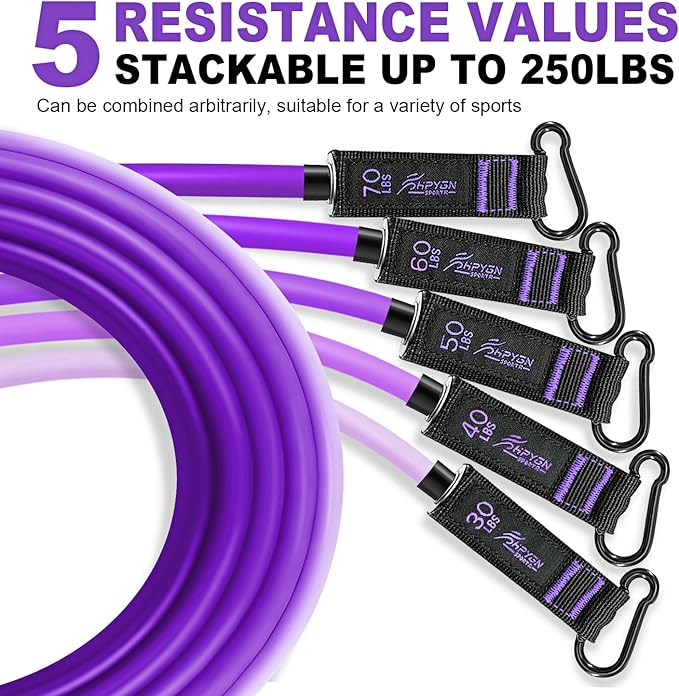 HPYGN Resistance Bands, Exercise Bands with Handles, Fitness Bands, Workout Bands with Door Anchor