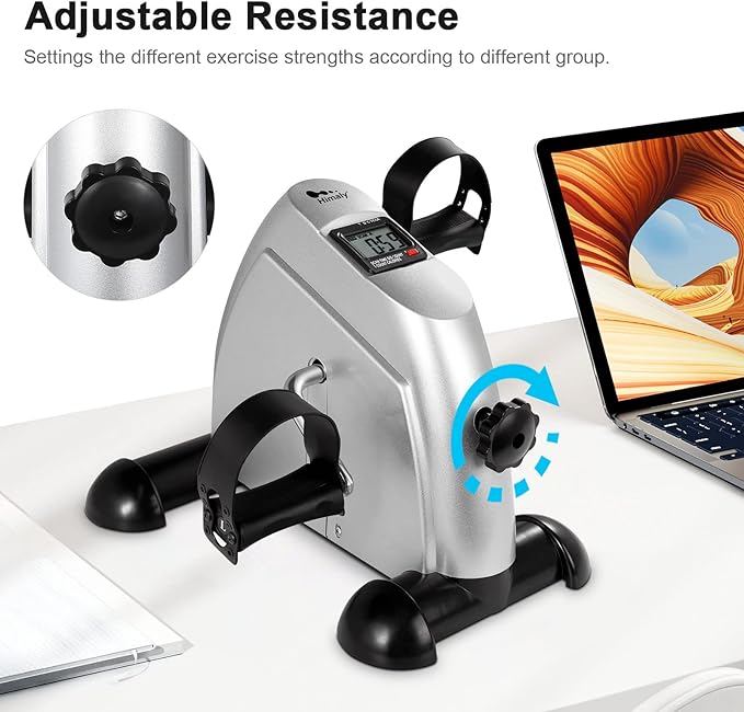 Mini Exercise Bike, himaly Under Desk Bike Pedal Exerciser Portable Foot Cycle Arm & Leg Peddler