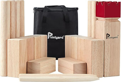 Pointyard Kubb Yard Game Set, Kubb Game Set with Carrying Bag - Wooden Toss Game Set for Outdoor