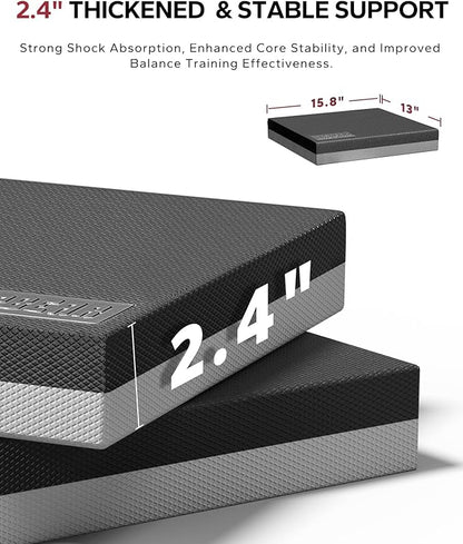 HAPBEAR Exercise Balance Pad - 15"x12" Non-Slip Textured Bottom Stability Training Mat - 2.25"