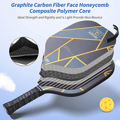 YC DGYCASI Pickleball Paddles Set of 4, USAPA Approved Pickleball Set, 4 Carbon Fiber Pickleball