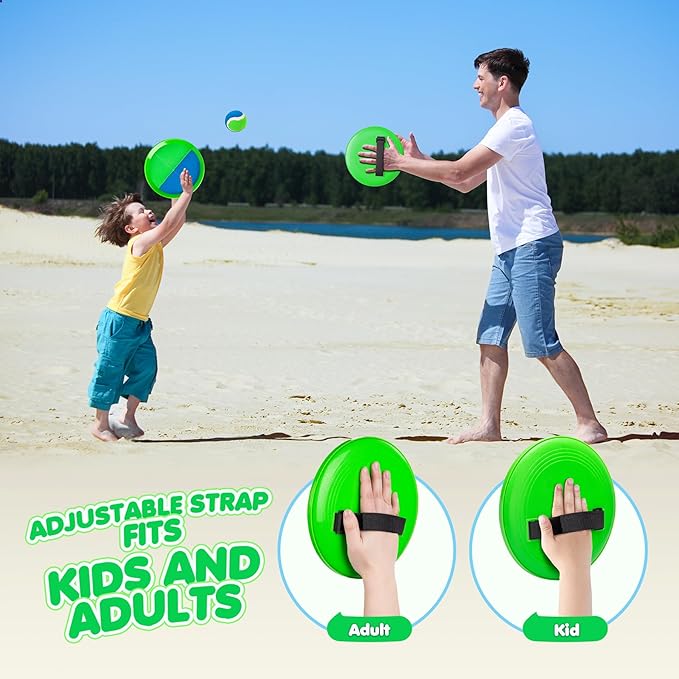 Toss and Catch Ball Set Upgraded - Kids Toys Outdoor Games for Whole Family - Water-Resistant Great