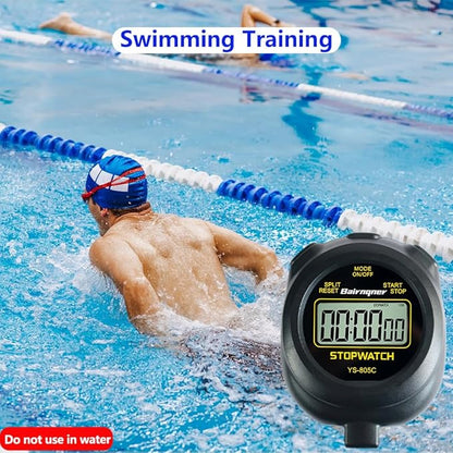Stopwatch Timer with Countdown, ON/Off Simple Operation No Clock No Date, Digital Stop Watch for