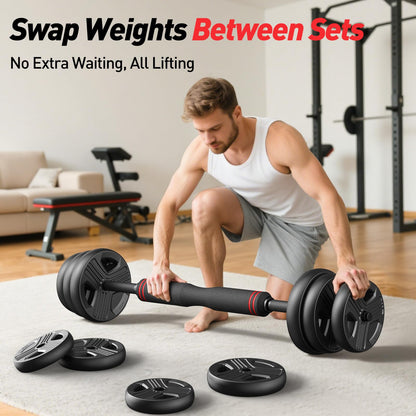 FDS1 Adjustable dumbbell set, 45lbs Free Weights set with upgraded nut, 5 in 1 Weight Set Used as