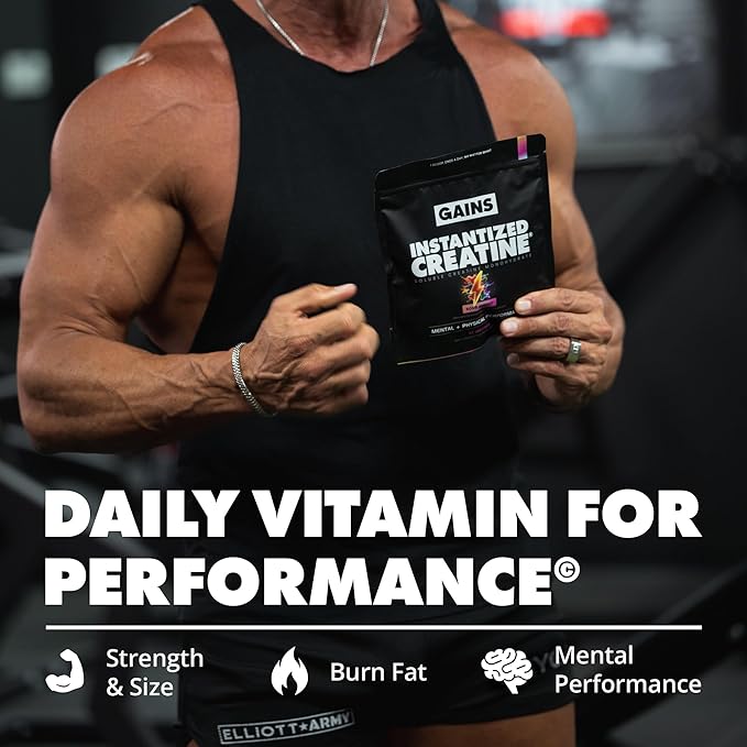 Gains in Bulk Instantized Creatine Monohydrate for Women and Men, Soluble Pre Workout Powder