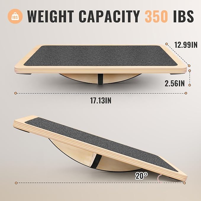 Balance Board Professional Wobble Board for Adults Anti-Slip 350LBS Balance Boards for Physical