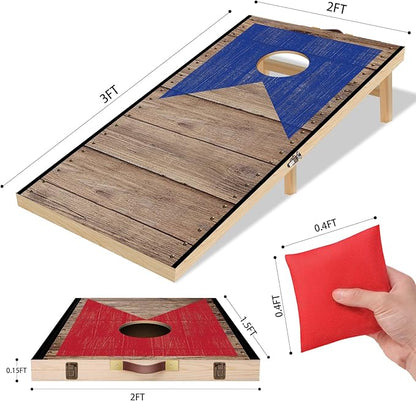 Portable Cornhole Board Set with Bean Bags 2 ft x 1 ft or 3 ft x2 ft or 10.16 * 5.04 Inch Foldable