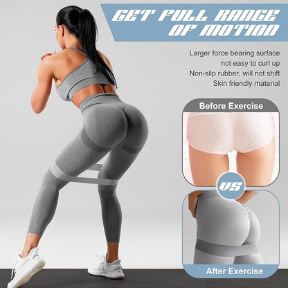 12 Pcs Latex Resistance Loop Exercise Bands for Booty Workout Stretch Exercise Bands Non Slip for