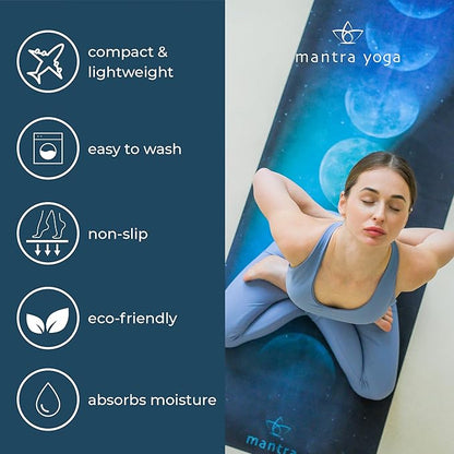 Mantra Yoga Travel PRO 1.5mm - Foldable Fitness & Exercise Mat with Bag | Lightweight, Compact &