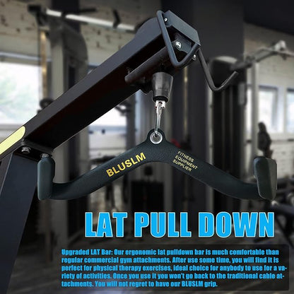 LAT Pull Down Bar for Cable Machine, LAT Pulldown Attachments T Bar V Bar Cable Attachment, Back