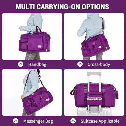 FIORETTO Women's Gym Duffle Bag with Shoes Compartment, 37L Capacity, Ideal for Travel, Gym