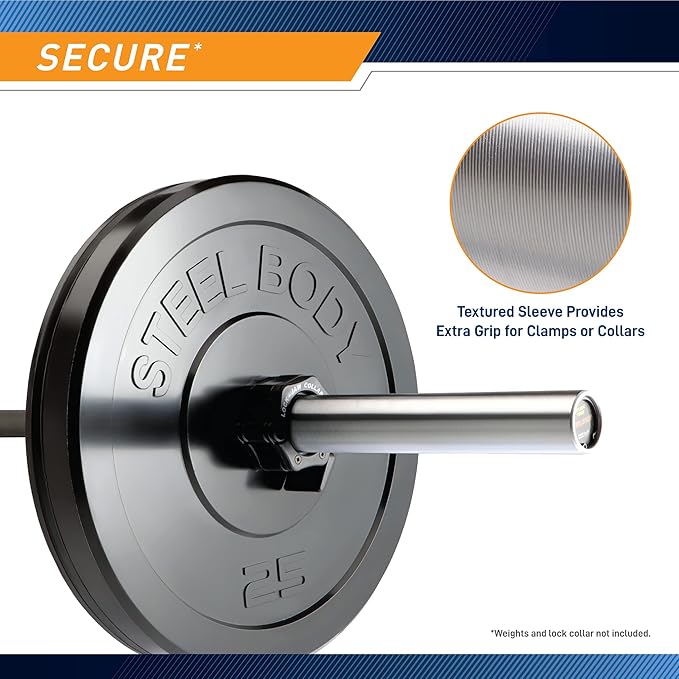 Steelbody IWF Standard 20kg and 15kg Olympic Weight Barbell Multiple Colors Available
