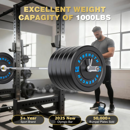 Rendpas 7FT Olympic Barbell for Home Gym Strength Training, 45 Lbs 2-inch Weight Bar with 28mm
