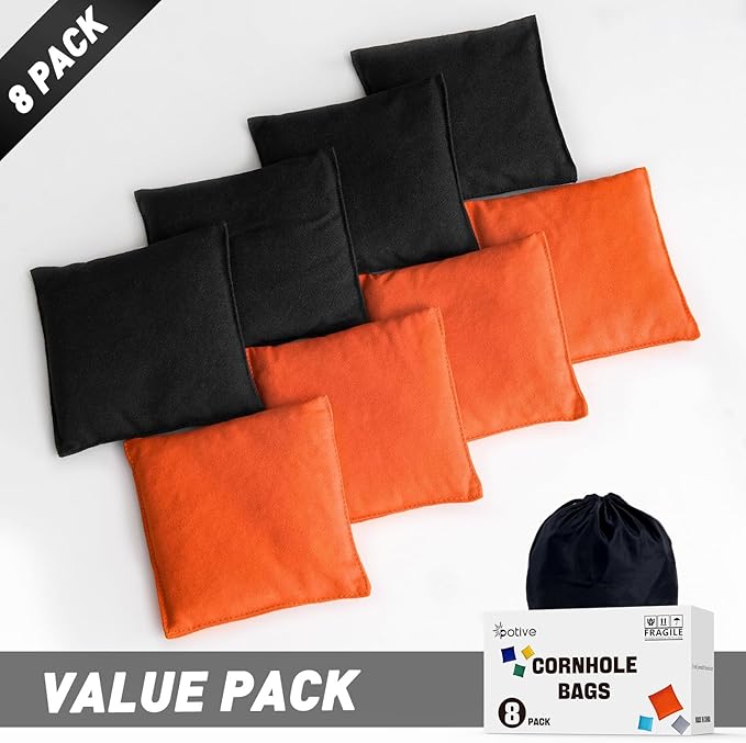 Cornhole Bags Set of 8 Regulation Corn Hole Bean Bags for Cornhole Game, Professional Weather