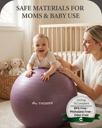 Trideer Exercise Ball, Stability Yoga Ball for Physical Therapy, Active Sitting, Pregnancy & Birth