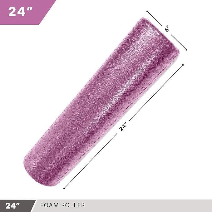 High-Density Round Foam Rollers - 4 Size and 8 Color Options - Massage Rollers for Stretching, Deep