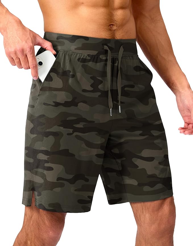 Men's Running Shorts with Zipper Pockets 9 Inch/ 7 Inch / 5 Inch Lightweight Quick Dry Gym Workout